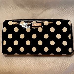 Black + white polka dot Kate Spade Wallet
